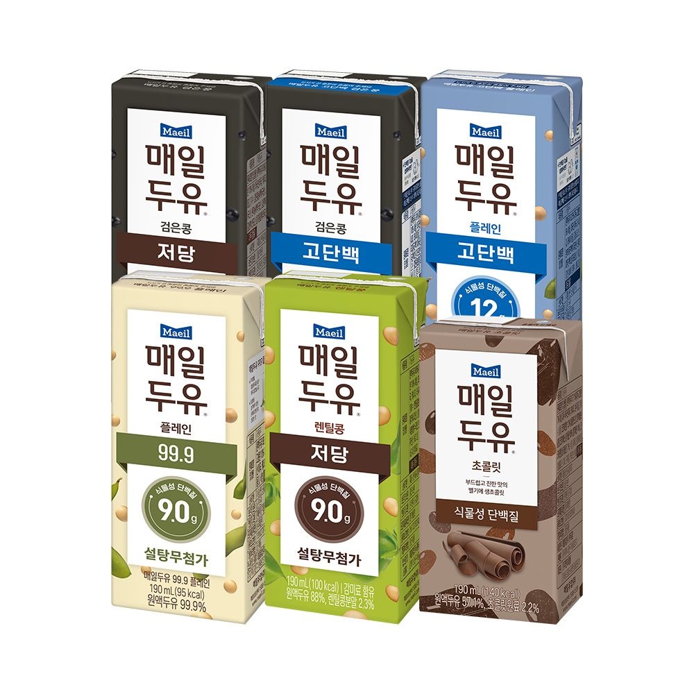 매일 저당두유 6종 24팩_99.9/고단백/고단백검은콩/렌틸콩/초콜릿