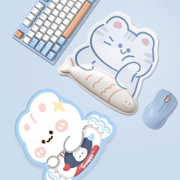 톰앤제리 손목 보호쿠션 마우스패드 메모리폼 실리콘 쿠션 사무실 터널증...