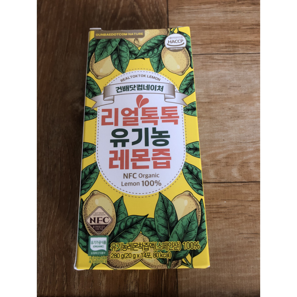리얼톡톡 유기농 레몬즙 5박스(총70포) NFC 100% 착즙 레몬수 원액 주스 액상 스틱