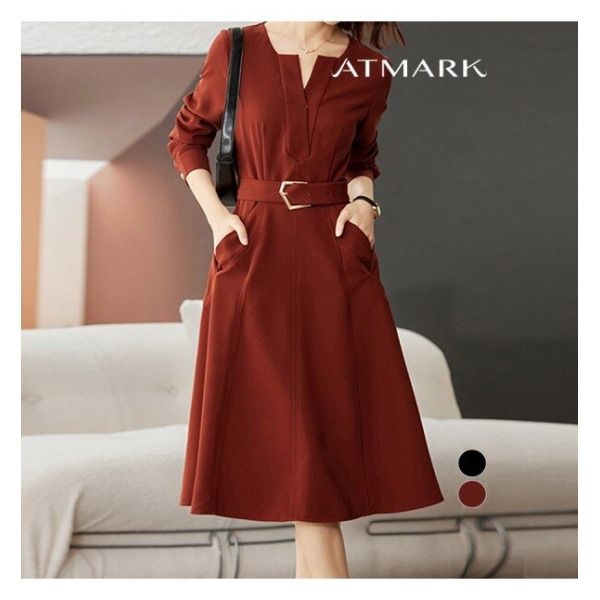 [앳마크(ATMARK)] [앳마크]ATMARK 오픈스퀘어원피스 벨트SET_AA46OP017G