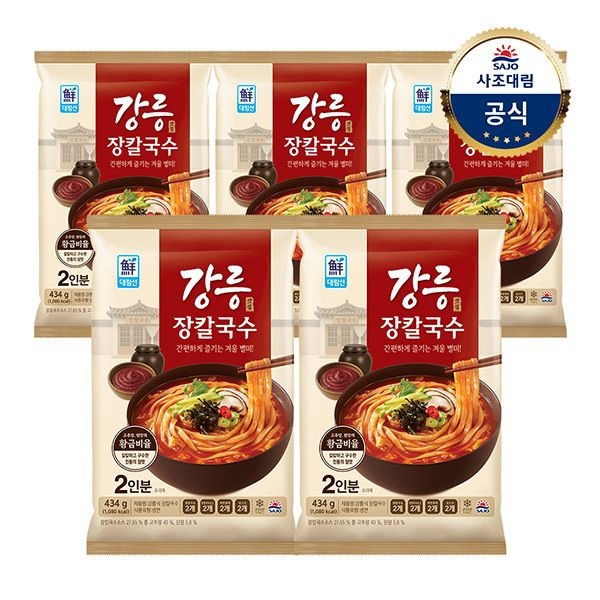 사조 (현대Hmall) [대림냉장] 대림선 강릉식 장칼국수 434g x 5개
