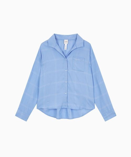 캘빈클라인 calvinkleinunderwear 여성 울트라 소프트 모달 블렌드 플란넬 롱슬리브 셔츠QS74761HD