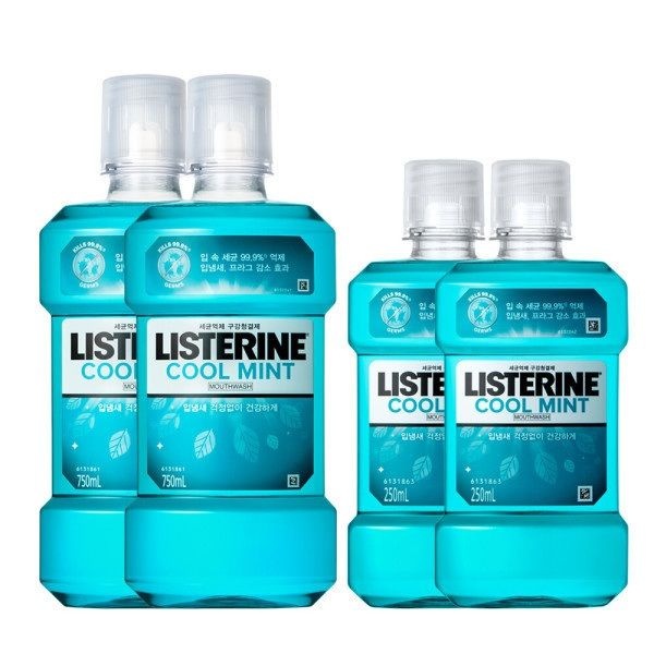리스테린 쿨민트 750ml 2개 + 250ml 2개
