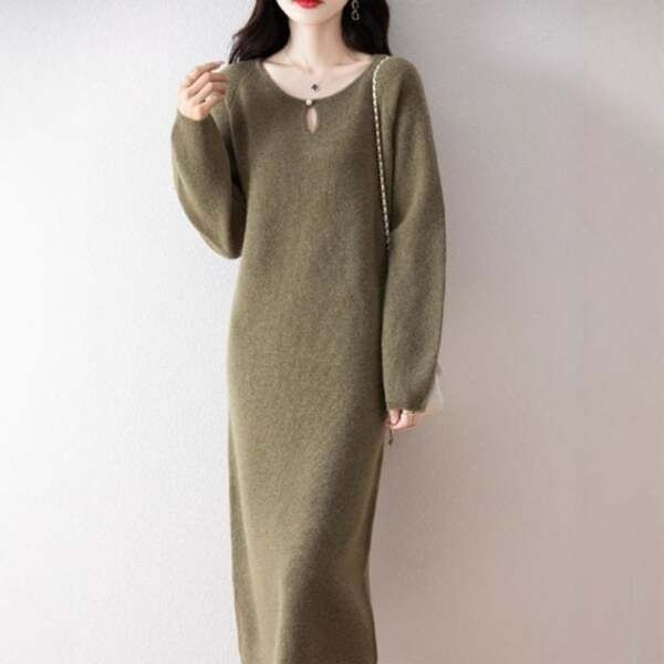 [라이프커머스] 원피스 겨울 OPS 기모 홈웨어 파자마 포근한 은창 루나 진주 니트 롱 긴팔 루즈핏