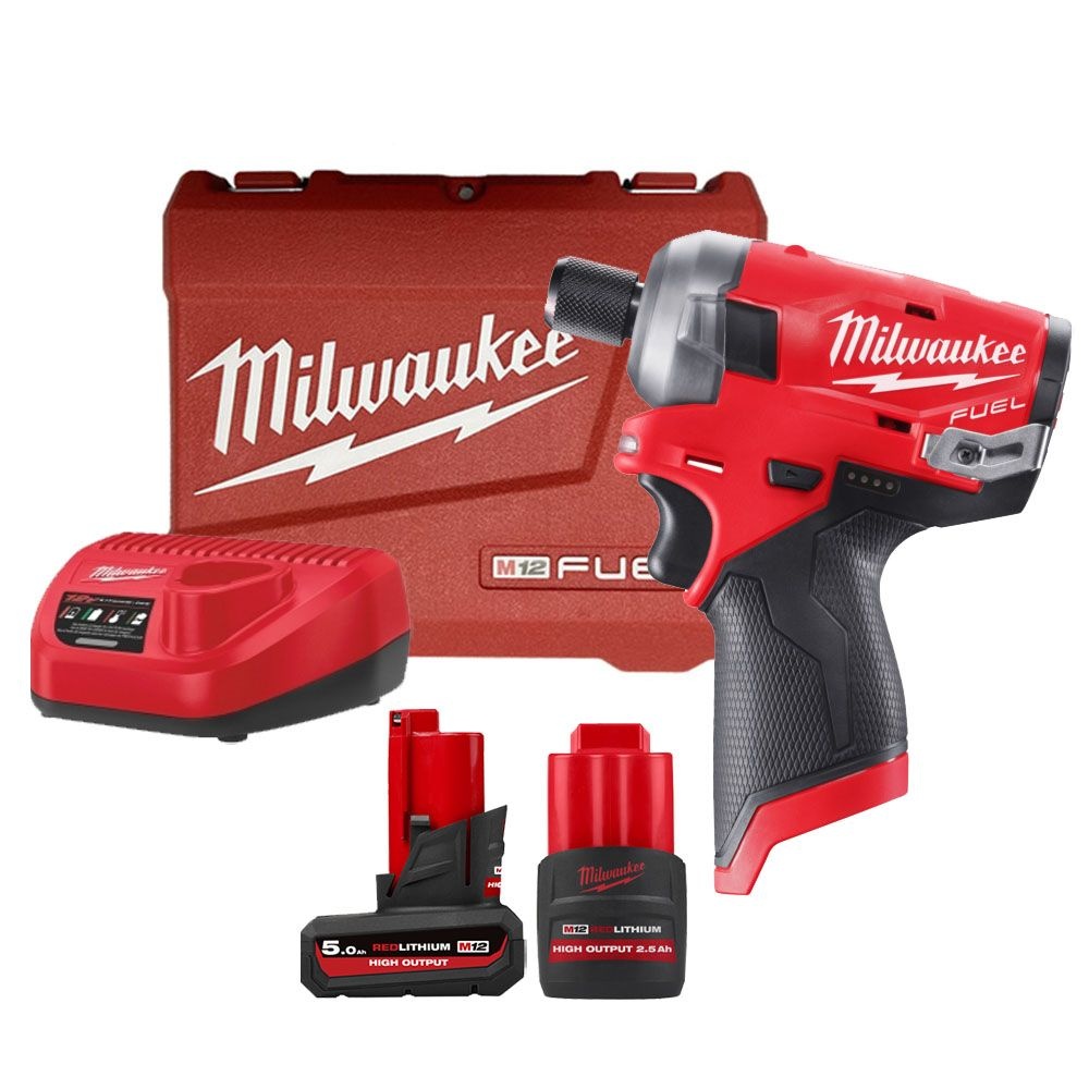 밀워키 M12 FQID-5252C/0 임팩드라이버 2.5A 5A 배터리 2개셋