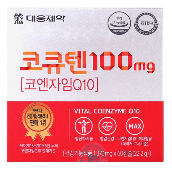 대웅 코큐텐 코엔자임 큐텐 Q10 100mg 60캡슐 영양제 혈압 건강 코엔자임 q10