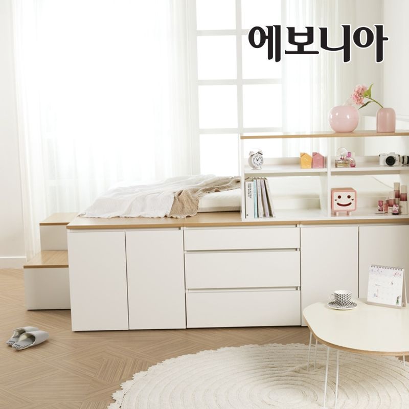 에보니아 데니스 슈퍼싱글수납침대 책장세트 DNSSET10-1 매트제외 [착불배송]