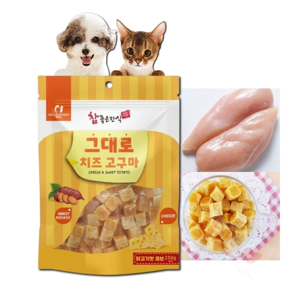 우리상회 참좋은간식 치즈고구마 닭고기맛 큐브 강아지 맛좋은강아지간식