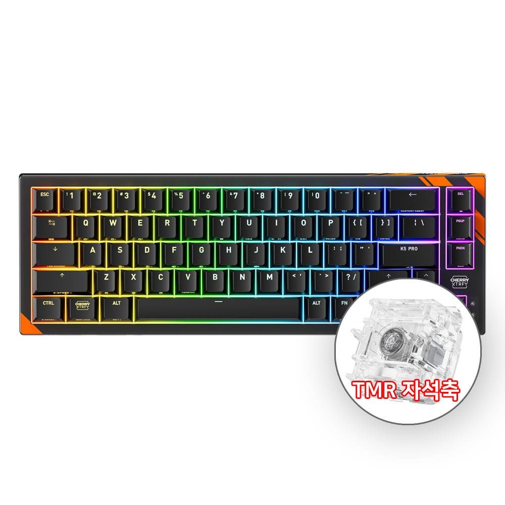 체리키보드 체리 엑스트리파이 K5 PRO TMR 8K 65% 유무선 자석축 게이밍 키보드 블랙 2년보증AS