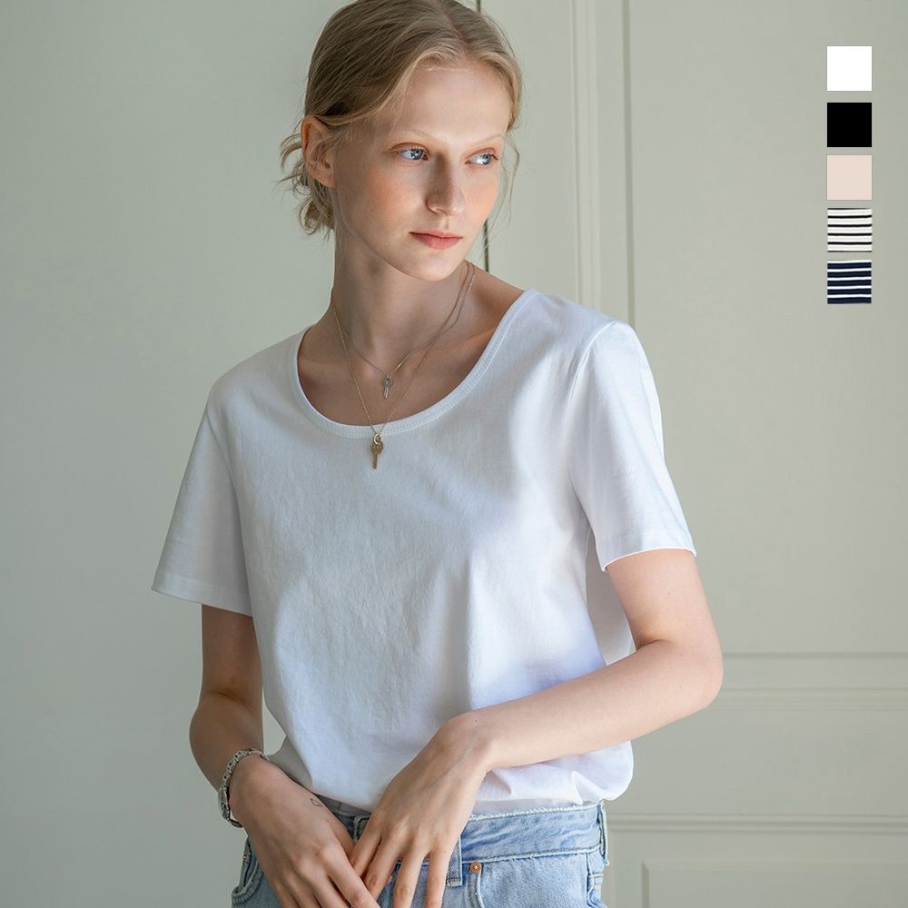 시야쥬 SI-TP5063 U-neck T-shirt_2PACK