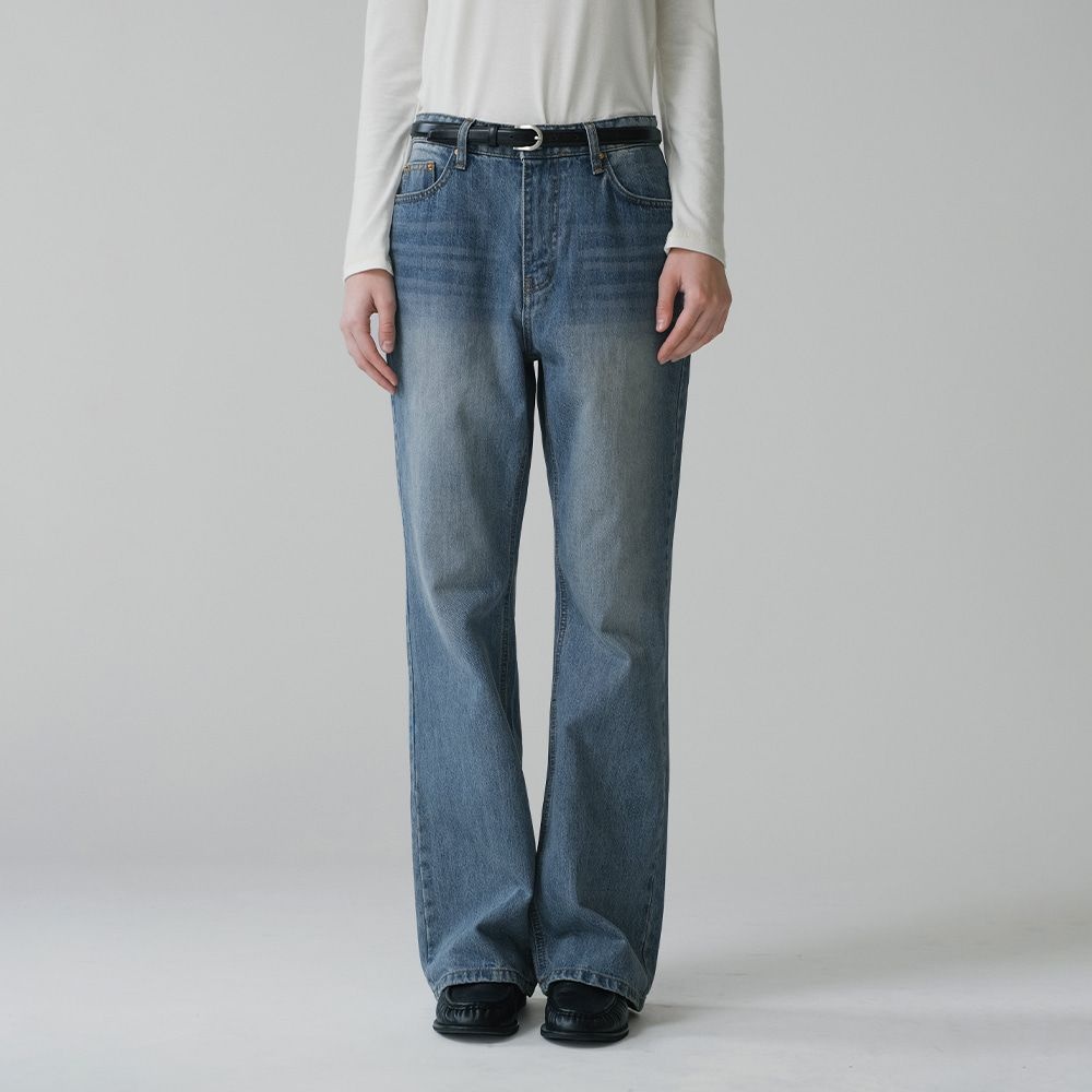 SI-JN6099 90s 부츠 컷 페이드 데님_Medium blue
