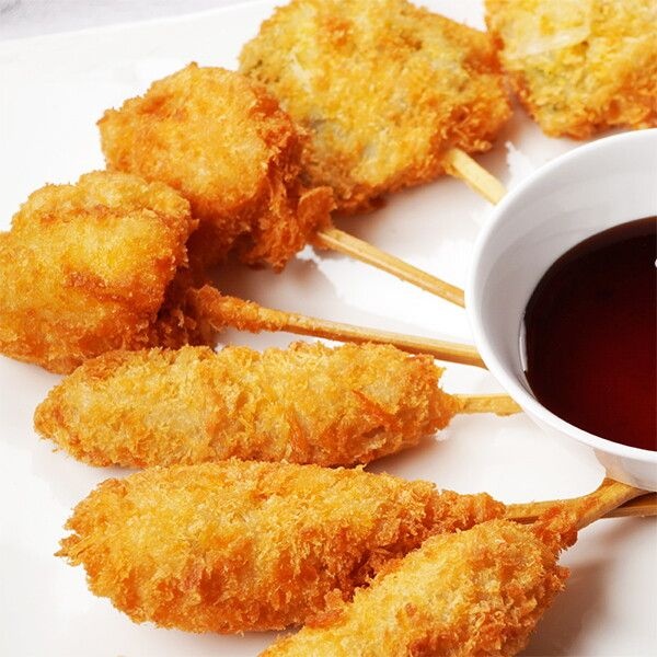 "RONGCHENG BEIYUAN FOODSTUFF CO.,LTD" [예찬] [단짠] 쿠시카츠 모듬튀김꼬치 360gx2팩(팩당 12꼬지)