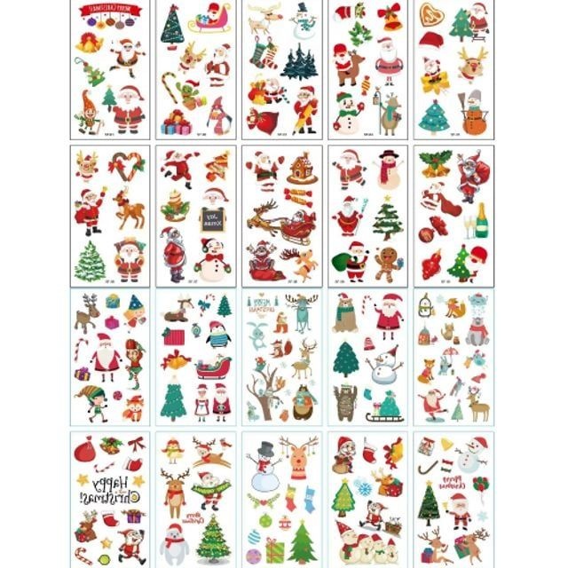 장보고 성탄절 스티커 크리스마스 타투스티커 20종 산타 눈사람 파티 이벤트_ WB41946