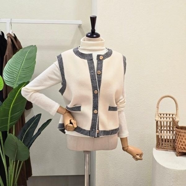 세정글로벌 [포커스(대백)] FW5J3VT31199_투포켓 배색 라운드 베스트