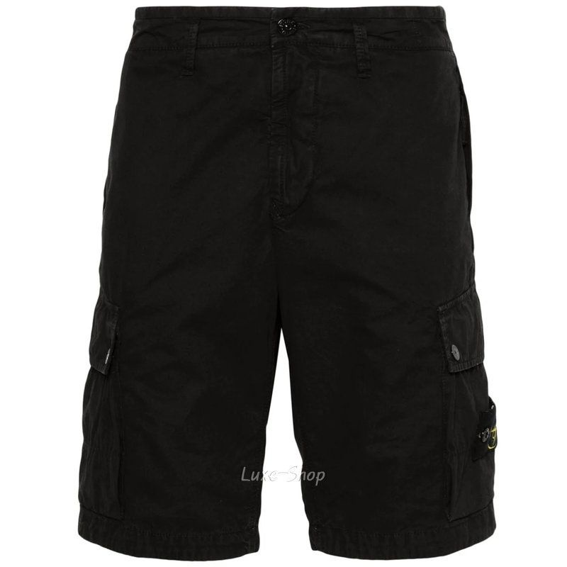 스톤 아일랜드 (Stone Island) 스톤아일랜드 남성 와펜 패치 코튼 캔버스 카고 버뮤다 쇼츠 8015L11WA A0129