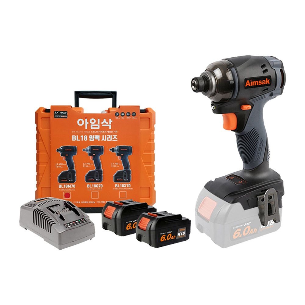 아임삭 아임삭 BL 모터 18M 706 충전임팩 드라이버 18V 6.0 AH 현장 전동 공구