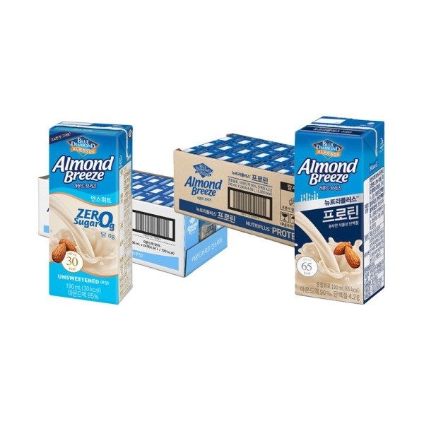 매일유업 아몬드 브리즈 프로틴 190ml 24팩 + 언스위트 190ml 24팩