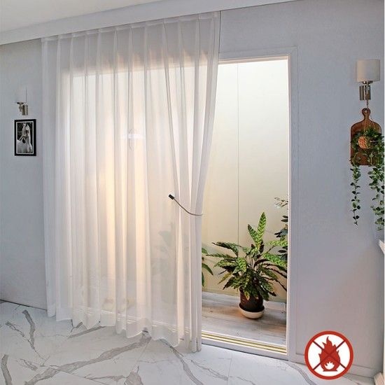 다하임 빈티지 워싱 방염 쉬폰커튼 FR311-11 2배주름 100x240