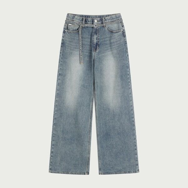 [행텐 (패플)] [행텐]10560-155-202-10-293여성 슈퍼와이드핏 울트라소프트 벨트 데님dj