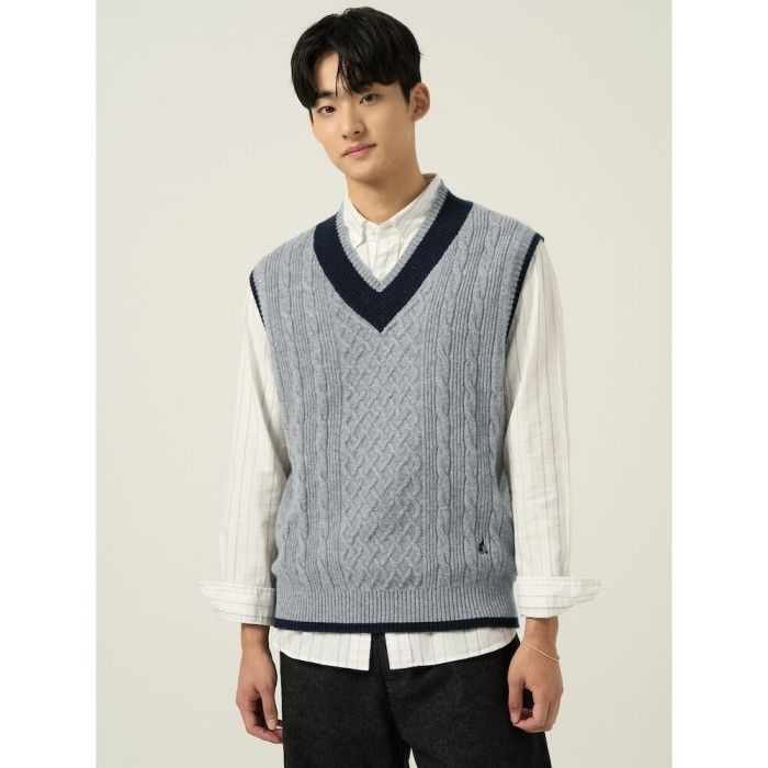 빈폴 멘 케이블 베스트 그레이 BC5951C233