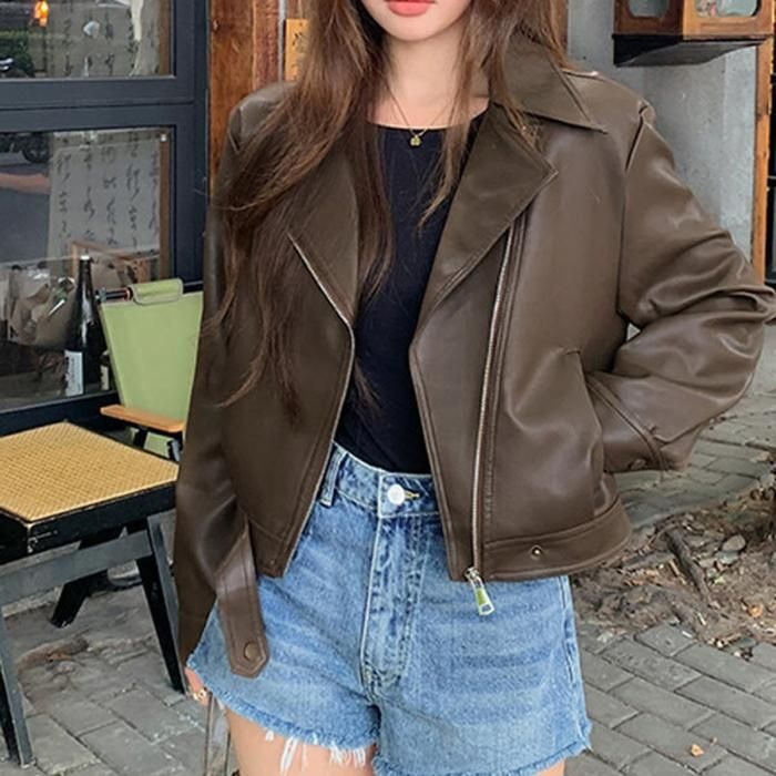 [디어로우]므네인 클래식 라이더 숏 자켓