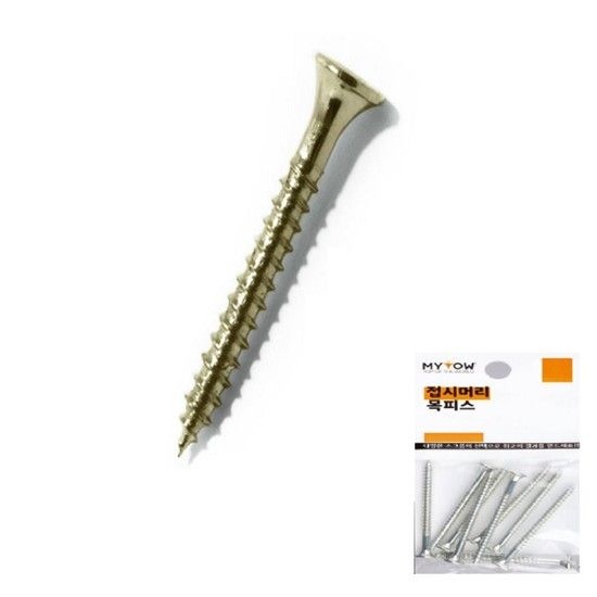 마이토우 접시머리 외날 목피스 4x50 TYF413 황색 (봉10EA) 자재