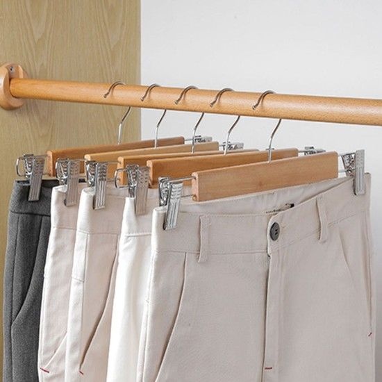 나무 원목 바지걸이 집게 매장 바지걸이 RD-10293 원목옷걸이 나무옷걸이 논슬립옷걸이