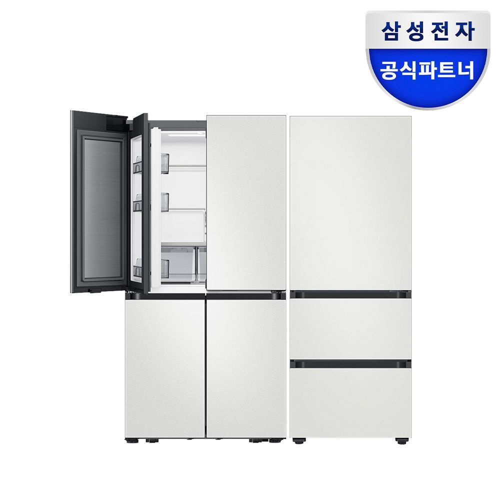 상품상세참조 삼성전자 삼성 비스포크 키친핏 냉장고 김치냉장고 세트 RM70F63M2A+RQ33DB74C1AP 코타화이트