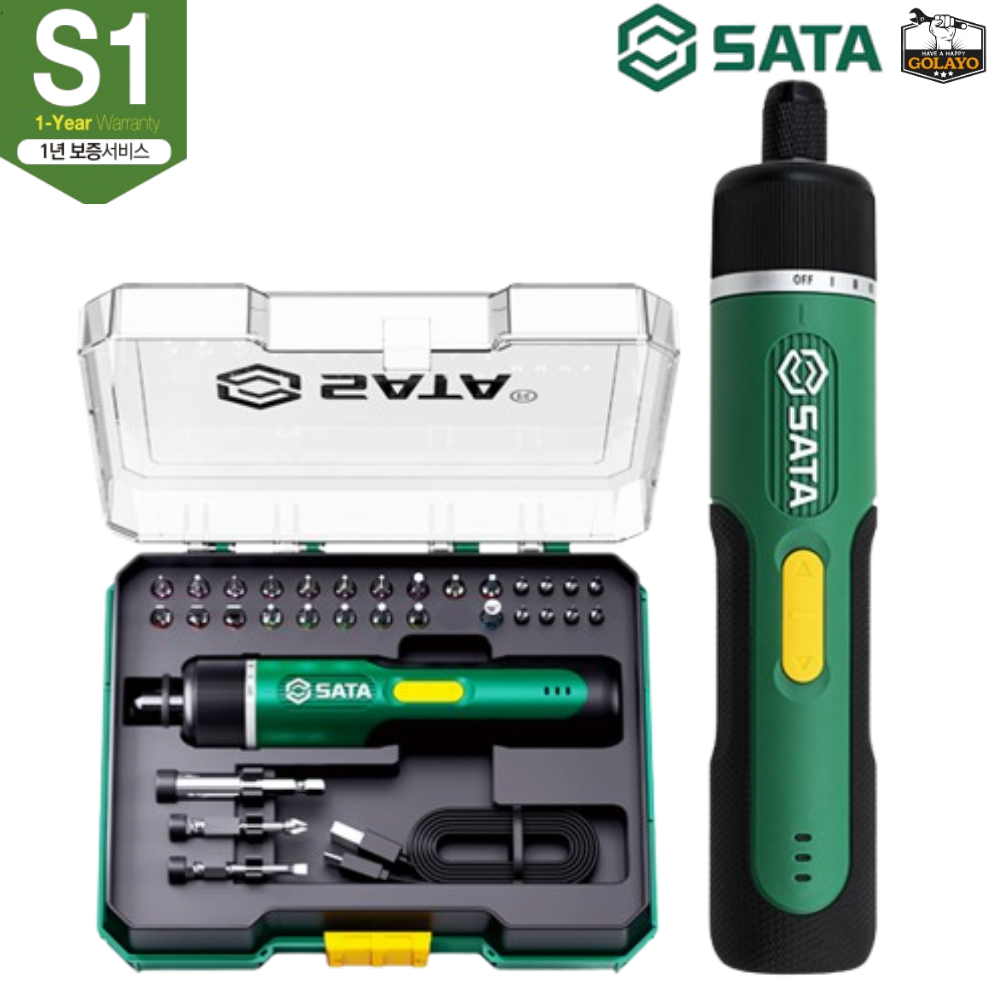사타 SATA 미니전동드릴 3.7V 151051K 라인포스 일자형 비트포함 32PCS C타입충전
