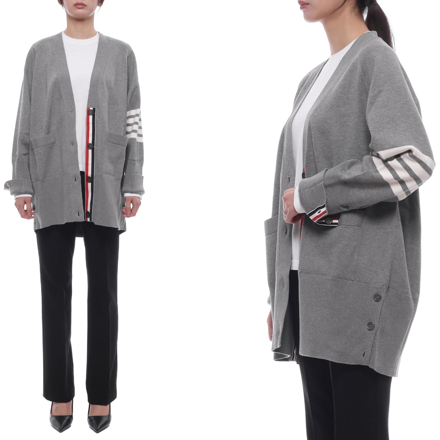 [롯데백화점]  [톰브라운] 25FW 여성 사선 스트라이프 롱 가디건 FKC424A Y3007 055 25F LE1220774623