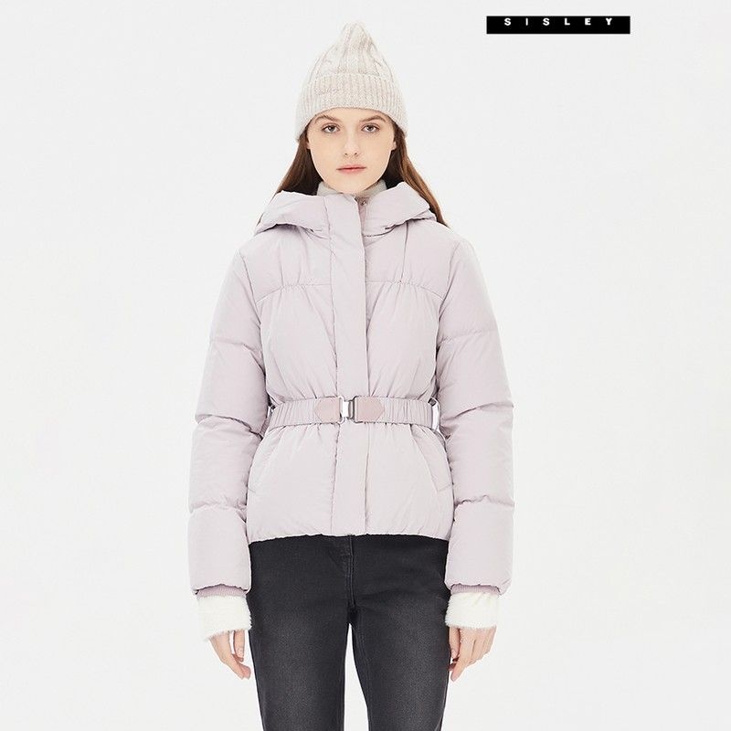 시슬리 아울렛 크리스탈 후드 벨티드 패딩 SAPD41361_LV1035410