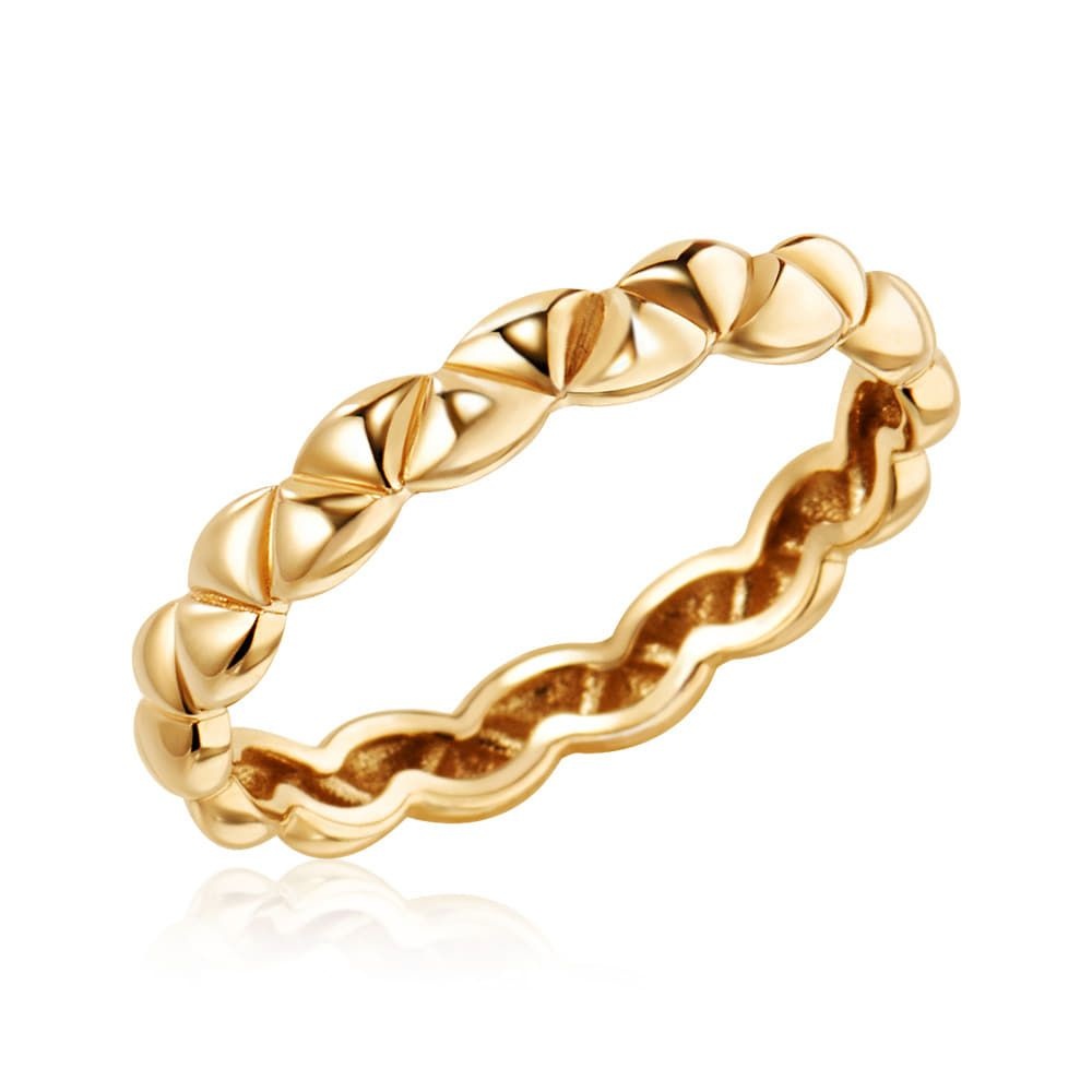 (현대Hmall) [모룬] 14K 골드 트라이 위브 올밴드 반지 S MOR42232