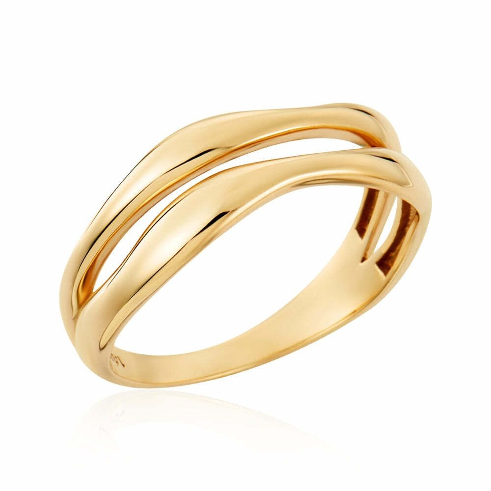 비앤비골드 (현대Hmall) [모룬] 18K 리플리 플로우 듀오 두줄 반지 MOR41688