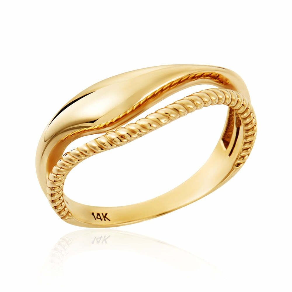 비앤비골드 (현대Hmall) [모룬] 14K 리플리 플로우 스피럴 듀오 두줄 반지 MOR41689