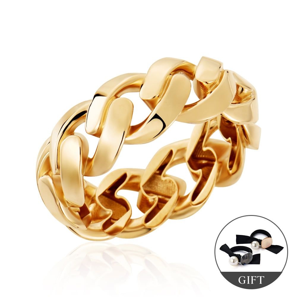 비앤비골드 (현대Hmall) [모룬] 14K 루시드 글램 체인 올밴드 할로우링 반지 MOR41687