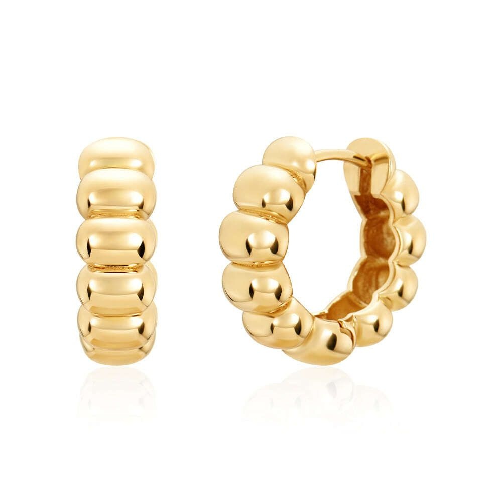 (현대Hmall) [모룬] 14K 벨루아 레이컷 루프 원터치 링 귀걸이 한쌍 MOE41709