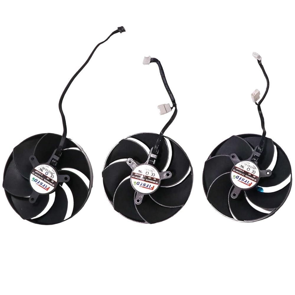 [해외] BestParts PNY RTX 4080S 4090 Verto 트리플 팬 FD10020M12D 무소음 42mm 4핀용 100mm GPU 뉴 그래픽 카드 비디오 쿨링 교체품 129930