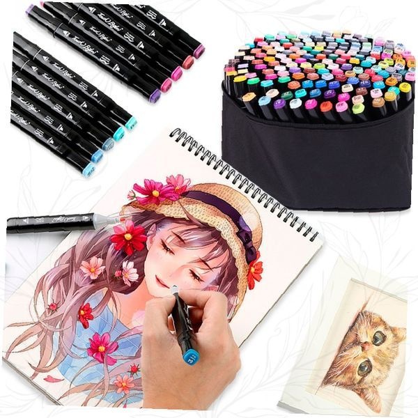 [중국OEM]마카펜 일러스트 드로잉 미술용품 스케치북 컬러링 만화 캐릭터 그리기 화방용품 색칠도구