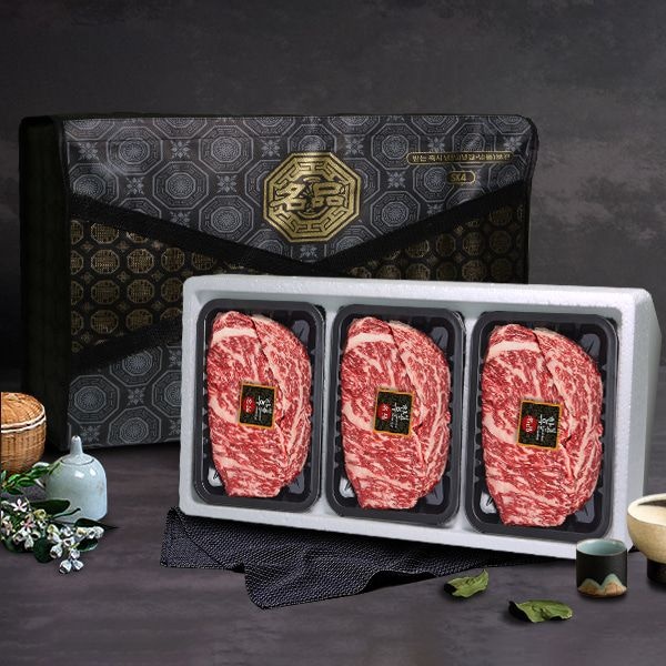 [온누리상품 상생페이백] [수라원] 숙성한우 등심세트/300gx3팩/2등급