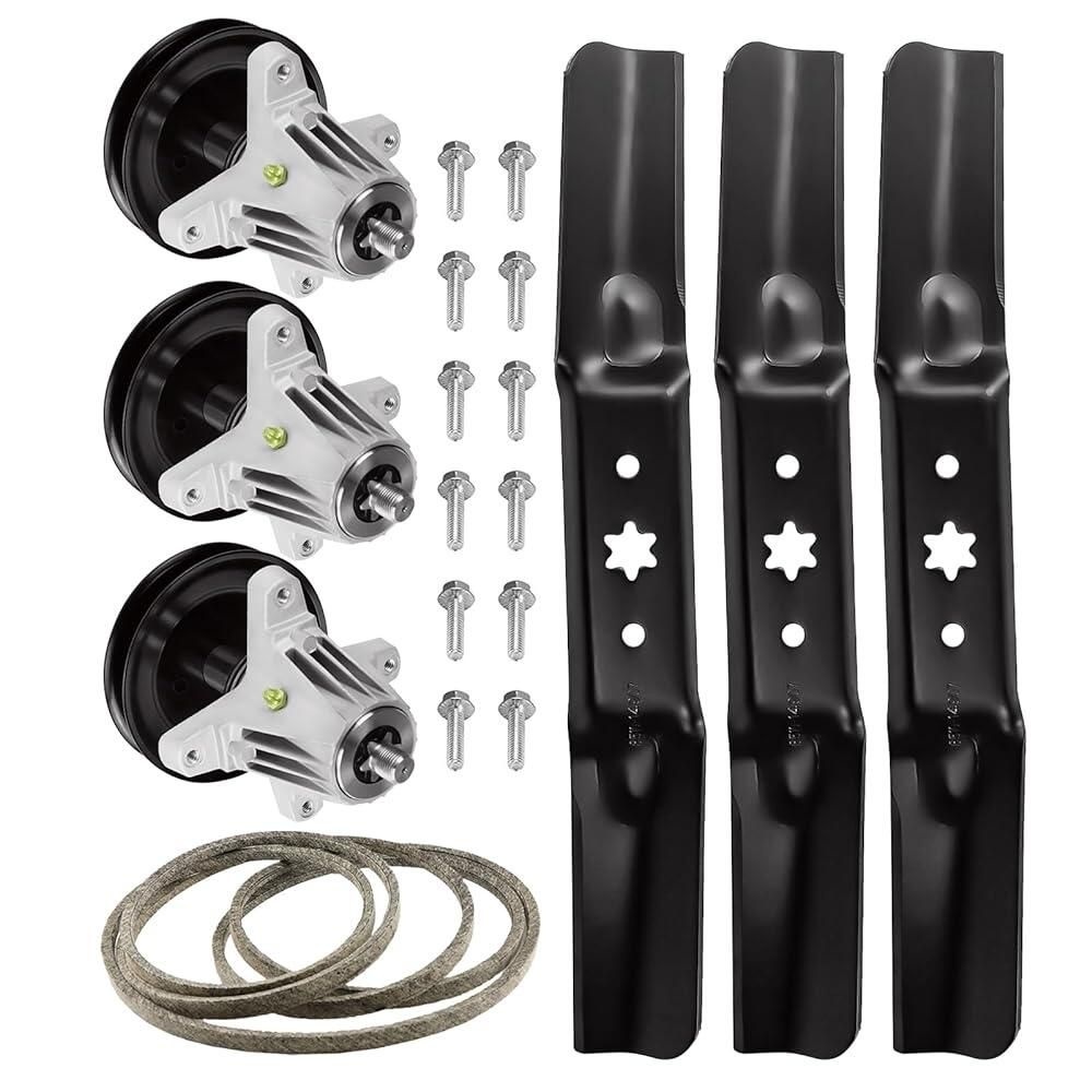 [Autsurles]잔디 깎는 기계 데크 리빌드 키트 Cub Cadet RZT-L54KH Craftsman Z6600, 블레이드 942-05056 742-05056A, 3 스핀들 618-06978 918-06978,