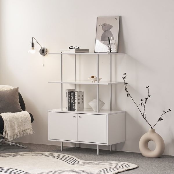 히트가구 F41700 모듈 4단 수납 선반장 800