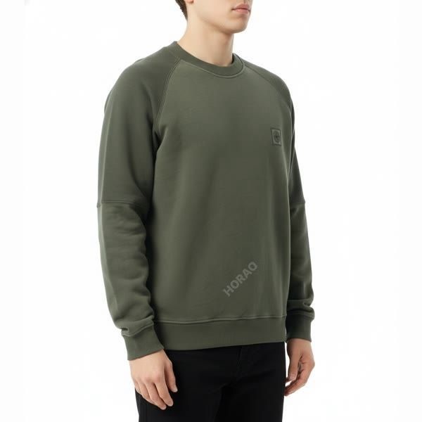 STONE ISLAND 스톤아일랜드 60252 Brushed Diagonal Cotton Fleece Sweatshirt (811560252 V0059) (브러쉬드 다이애그널 코튼 플리스 스웨트셔츠)