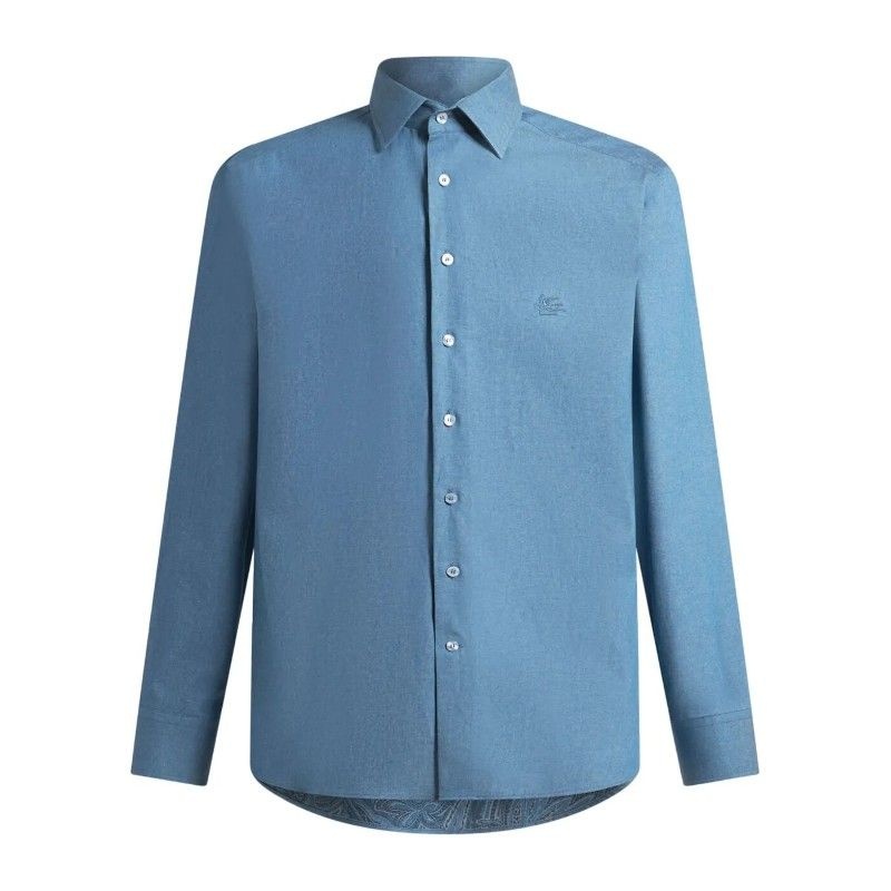 ETRO 에트로 체스트 로고 클래식 코튼 셔츠 MRIB0002 99SA5G4 X0880