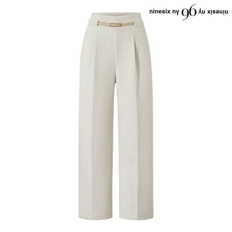 나인식스뉴욕 벨티드 핀턱 와이드 슬랙스 롱 팬츠 NP4TA012L0 853902