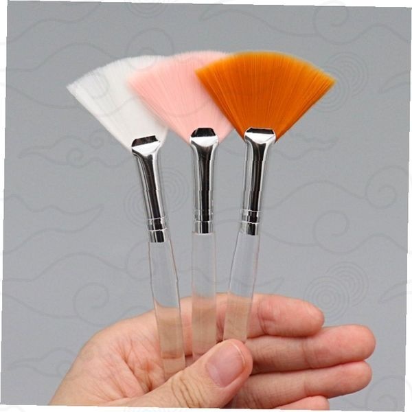 네일아트 부채형 젤브러시 투명 손잡이 페이셜 마스크팩 도포 미용도구 홈케어 에스테틱