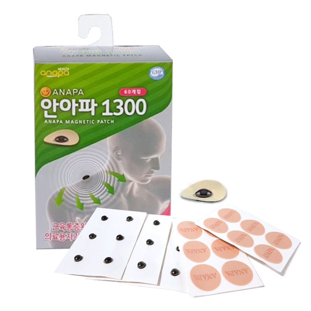 안아파 1300 자기 패치 60개입 동전 파스 근육 자석 패치 G