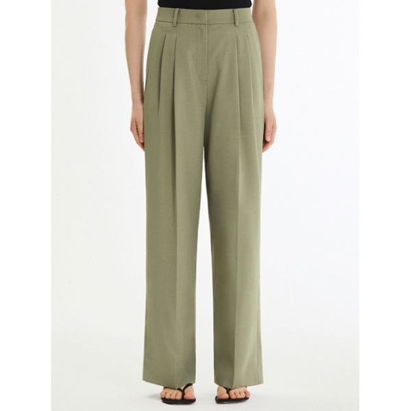 SISTINA <매장정품> SISTINA 시스티나 모던 투턱 와이드 팬츠_다크카키 AWWSLP21330_DK 858126