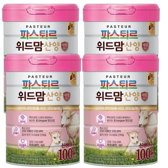 파스퇴르 위드맘 산양분유 100일 제왕 750g(4캔)