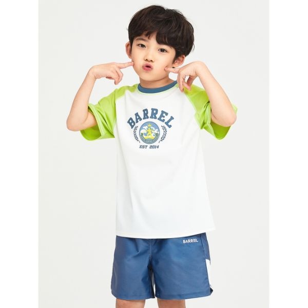 <매장정품> BARREL 배럴 키즈 로맨틱모션 반팔 래쉬가드 그린 (B4SKWRG303AGN) B4SKWRG303AGN 852931