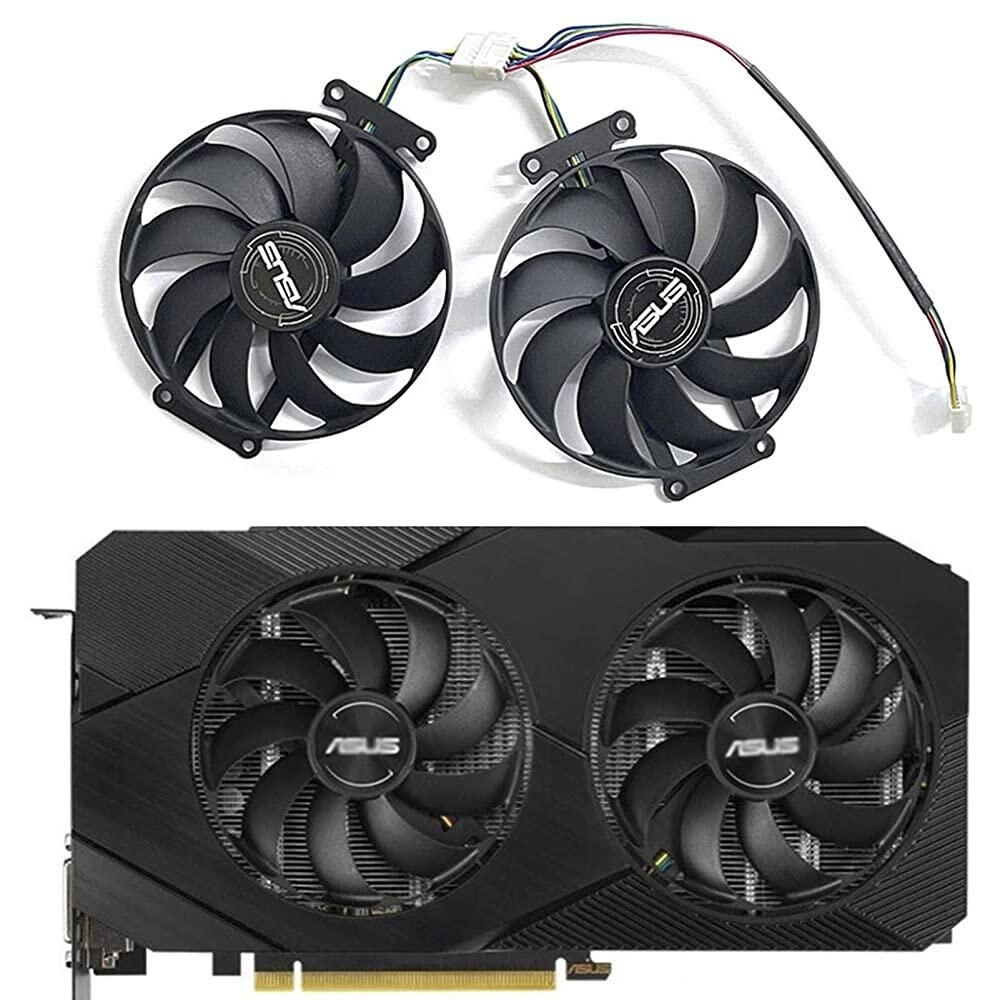 [해외] FDC10H12S9-C T129215SU 6핀 RTX 2060 슈퍼 GPU 팬 ASUS GTX 1660 1660Ti 듀얼 EVO OC RTX2070 그래픽 카드 쿨러 팬(FDC10H12S9-C)